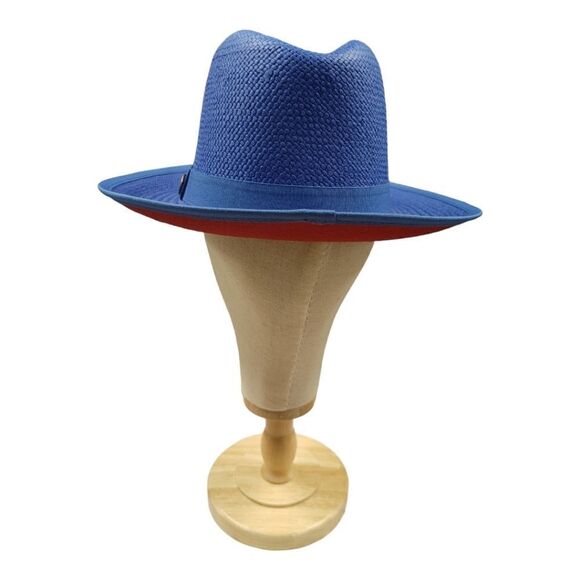MEN'S BRUNO CAPELO EMPIRE COLLECTION STRAW 2 1/2" BRIM FEDORA HAT. EM 516. - Picture 5 of 8